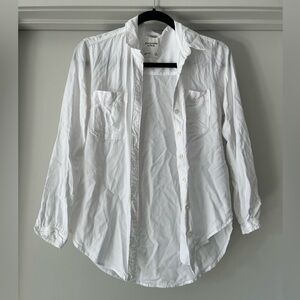 Abercrombie & Fitch | Boyfriend Fit Button-Up Shirt | White | XS
